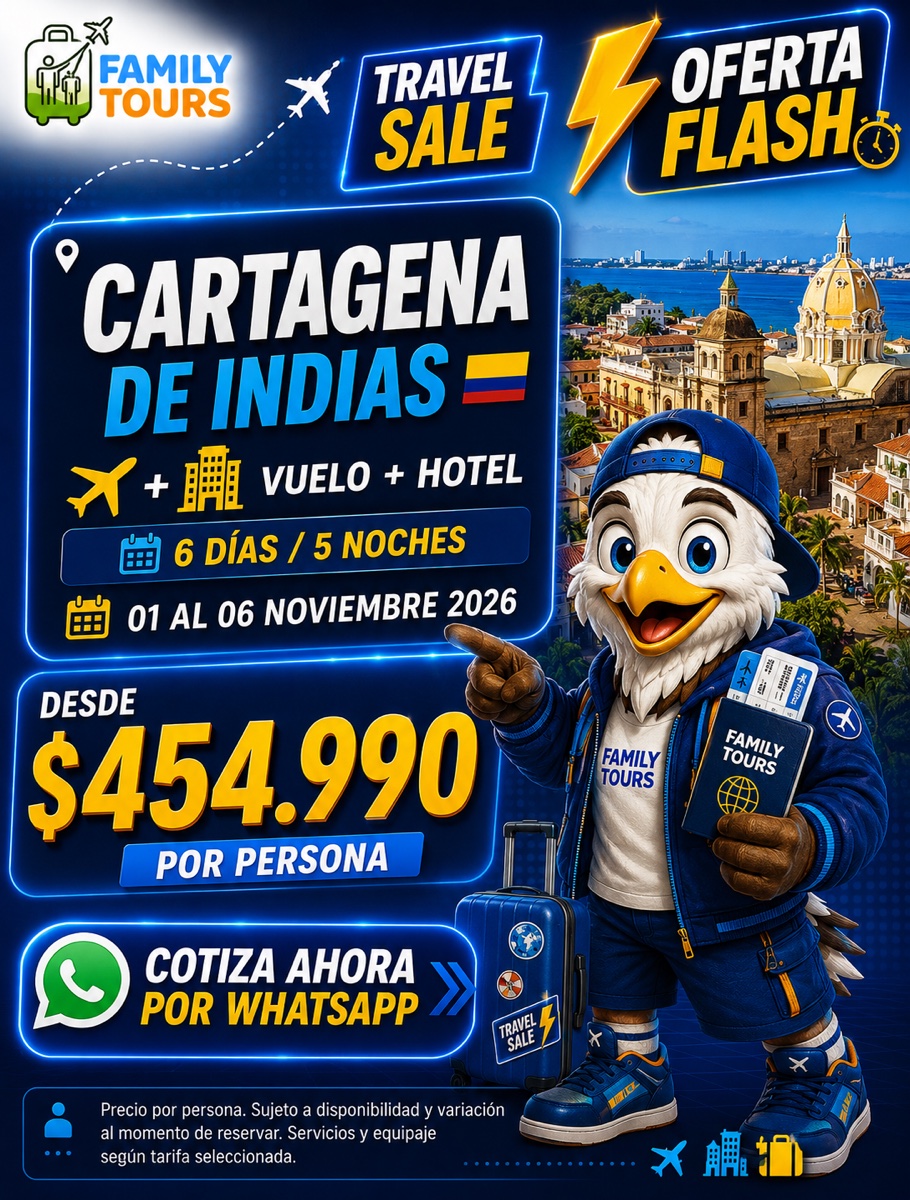 Oferta Travel Sale a Cartagena de Indias: $454.990, 1 · 6 nov 2026