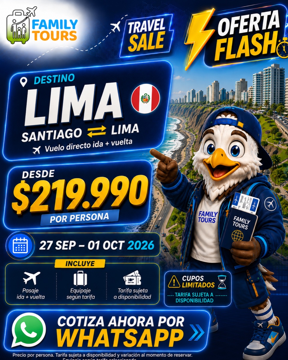 Oferta Travel Sale a Lima: $219.990, 27 sep · 1 oct 2026
